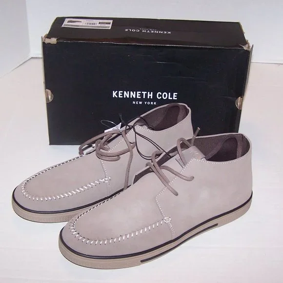 NEW MEN'S KENNETH COLE SHORE BROWN CASUAL FAUX SUEDE SHOES. - Picture 1 of 9